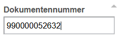Screenshot Anzeige von Dokumentennummer
