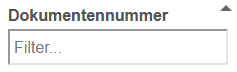 Screenshot Dokumenten Nummer Filter aufsteigend